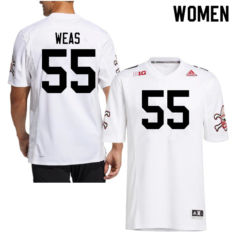 Women #55 Brady Weas Nebraska Cornhuskers College Football Jerseys Sale-Strategy - Click Image to Close
